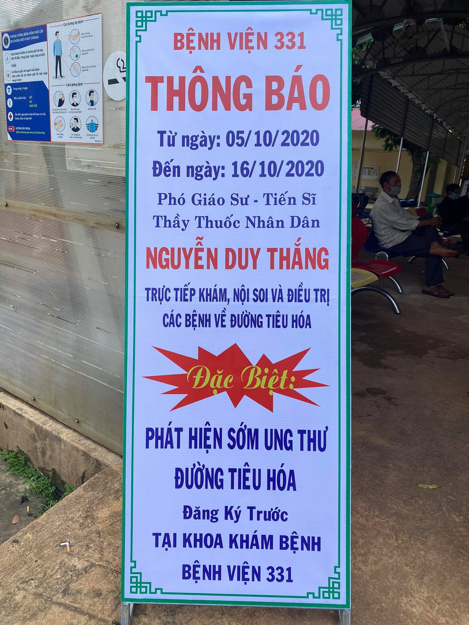 Thông báo lịch khám nội soi tiêu hóa của PGS.TS.TTND Nguyễn Duy Thắng tại Bệnh viện 331